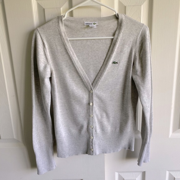 lacoste grey cardigan